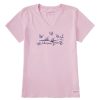 Women Life is Good Graphic Tees | Women'S Quirky Perch Nectar Crusher Vee Seashell Pink