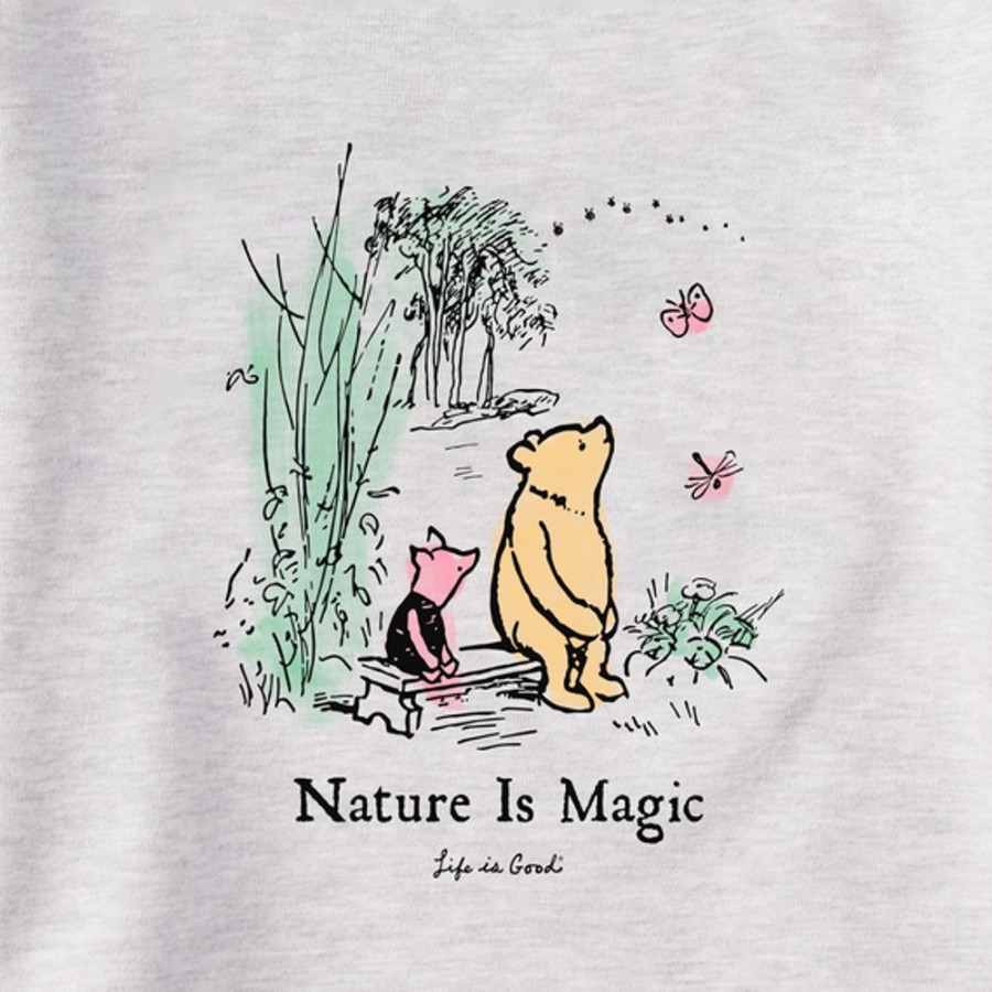 Women Life is Good Sweatshirts & Hoodies | Women'S Winnie & P Nature Is Magic Simply True Fleece Crew Light Heather Gray