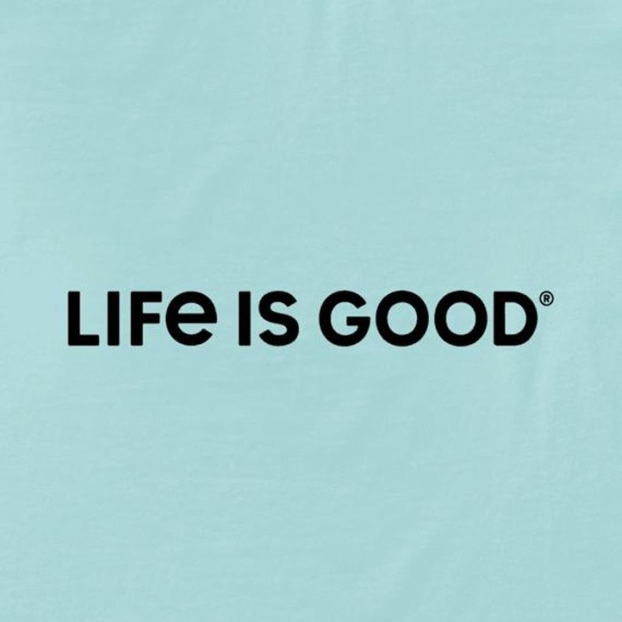 Kids Life is Good Graphic Tees | Girls Lig Wordmark Horizontal Crusher Tee Bermuda Blue