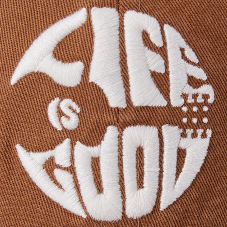 Men Life is Good Hats | Guitar Circle Psychedelic Chill Cap Coffee Brown