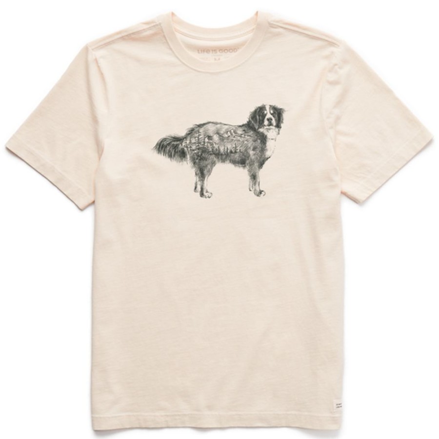 Men Life is Good Graphic Tees | Men'S Bernese-Scape Short Sleeve Tee Putty White