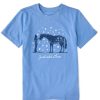 Kids Life is Good Graphic Tees | Kids Just Add Love Horse Crusher Tee Cornflower Blue