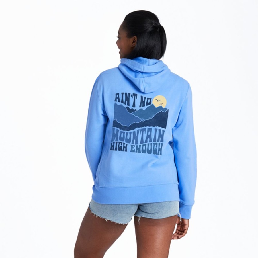 Women Life is Good Sweatshirts & Hoodies | Women'S Ain'T No Mountain High Enough Simply True Fleece Zip Hoodie Cornflower Blue