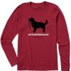 Women Life is Good Graphic Tees | Women'S Canine Antidepressant Long Sleeve Crusher Tee Cranberry Red