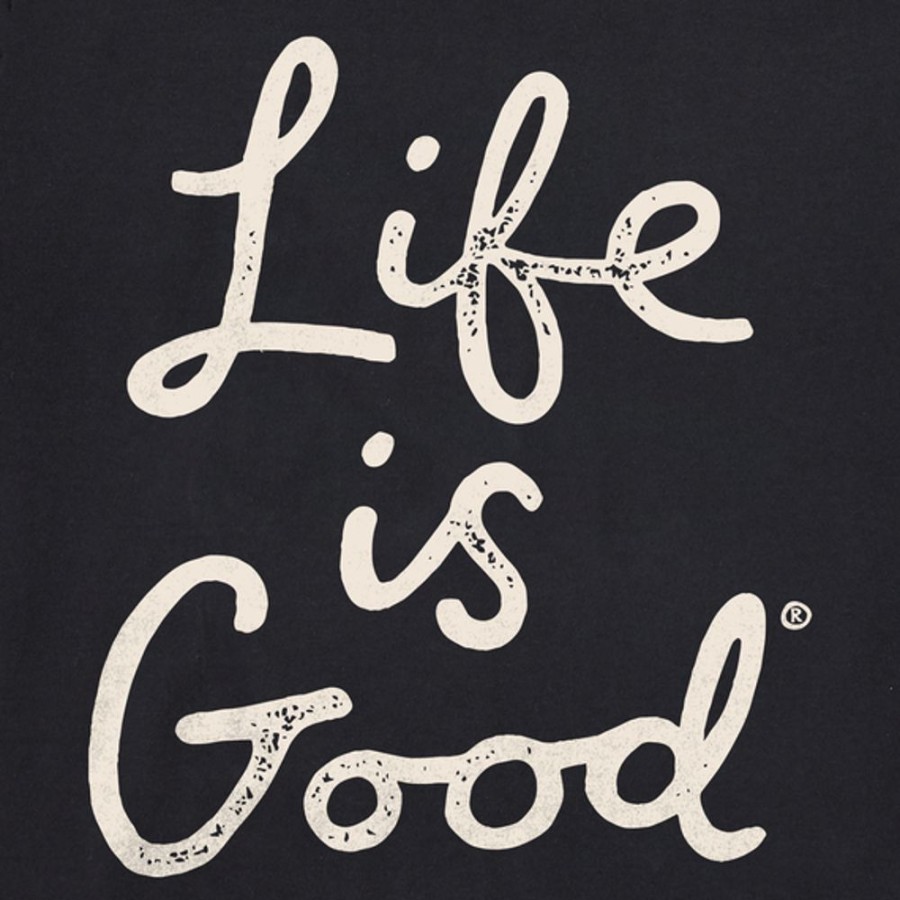 Women Life is Good Sweatshirts & Hoodies | Women'S Lig Scribble Simply True Fleece Crew Jet Black