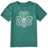 Kids Life is Good Graphic Tees | Kids Celtic Irish Clover Crusher Tee Spruce Green