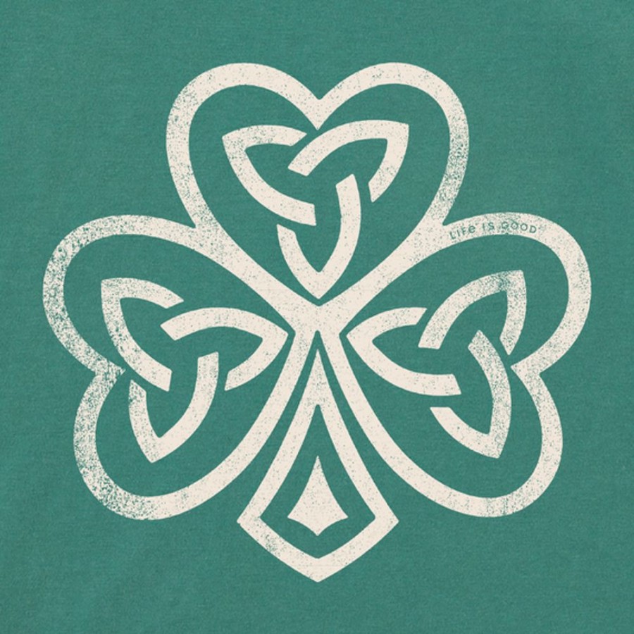 Kids Life is Good Graphic Tees | Kids Celtic Irish Clover Crusher Tee Spruce Green