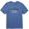 Men Life is Good Graphic Tees | Men'S Vintage Vacay Mode Fun At The Lake Crusher Tee Vintage Blue