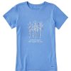 Women Life is Good Graphic Tees | Women'S Cardinals Appear Birch Trees Crusher Tee Cornflower Blue