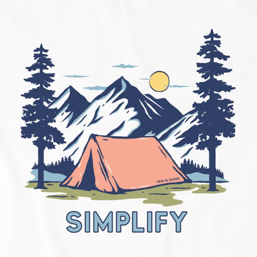 Men Life is Good Graphic Tees | Men'S Simplify Camp Short Sleeve Tee Cloud White