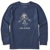 Kids Life is Good Graphic Tees | Kids Jake Mountain Bike Long Sleeve Crusher Tee Darkest Blue