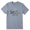 Men Life is Good Graphic Tees | Men'S Night Life Short Sleeve Tee Stone Blue