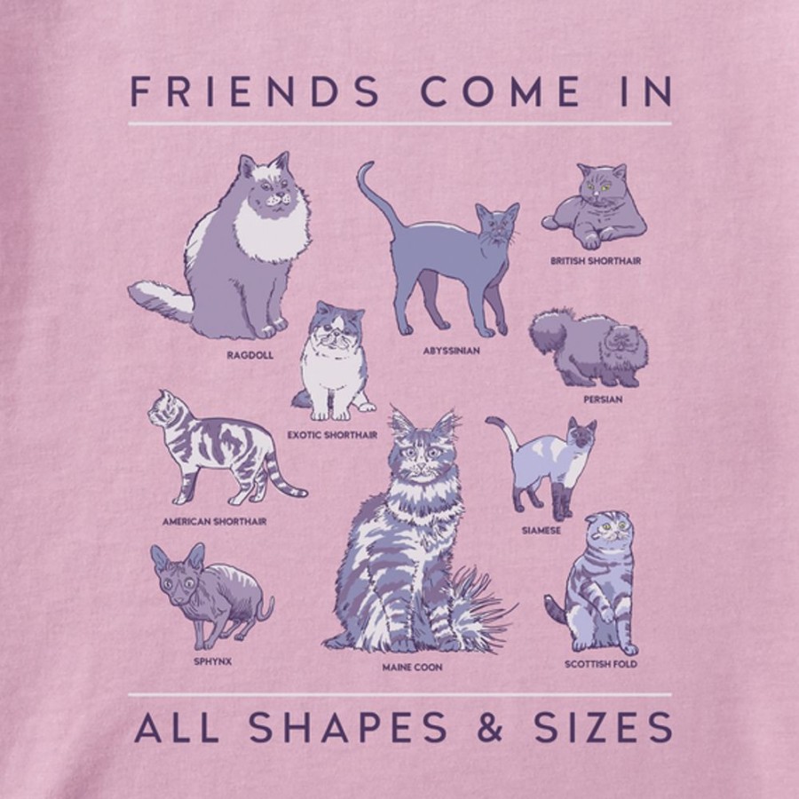 Kids Life is Good Graphic Tees | Kids Realaxed Cat Friends Shapes & Sizes Crusher Tee Violet Purple