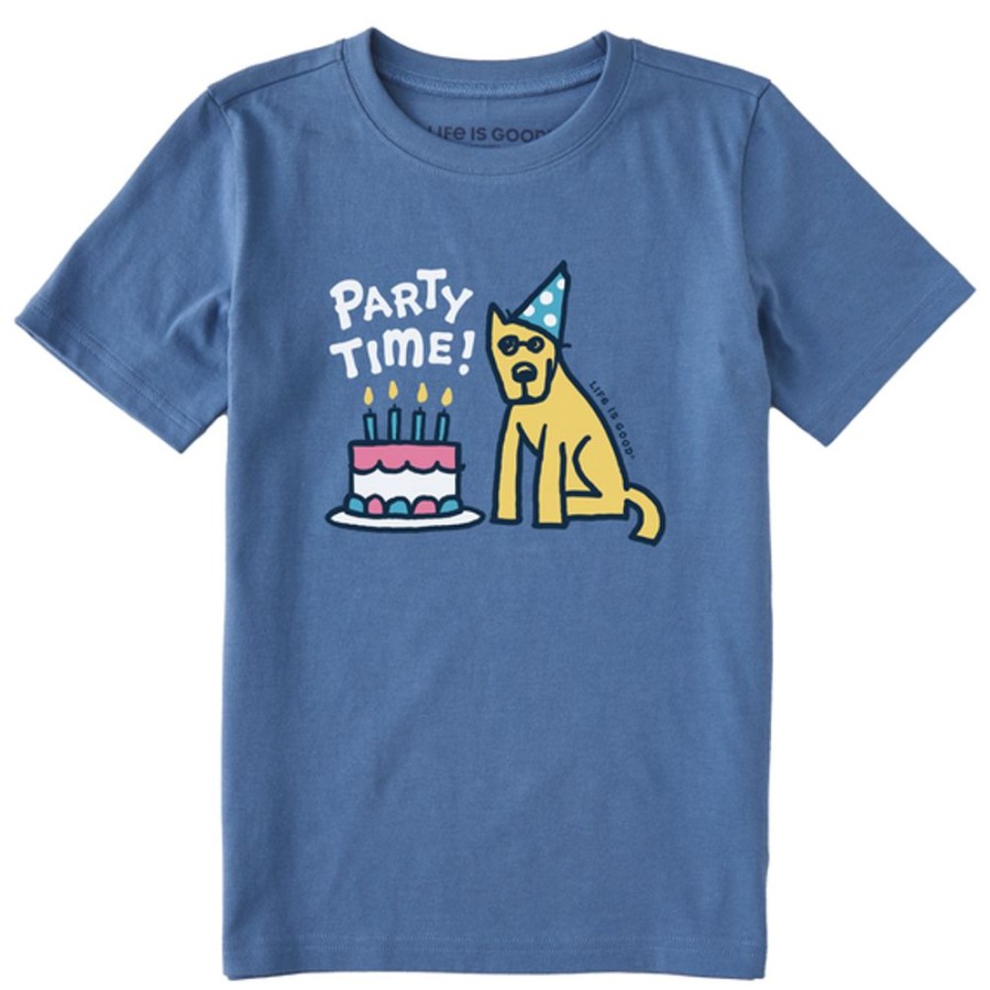 Kids Life is Good Graphic Tees | Kids Vintage Rocket Party Time Crusher Tee Vintage Blue