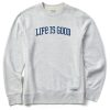 Men Life is Good Sweatshirts & Hoodies | Men'S Branded Athletic 2-Tone Simply True Fleece Crew Light Heather Gray