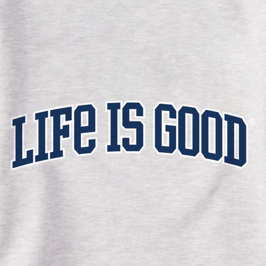 Men Life is Good Sweatshirts & Hoodies | Men'S Branded Athletic 2-Tone Simply True Fleece Crew Light Heather Gray