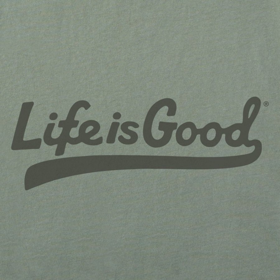 Men Life is Good Sweatshirts & Hoodies | Men'S Tonal Lig Ballyard Script Simply True Fleece Crew Moss Green