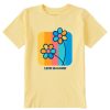 Kids Life is Good Graphic Tees | Kids Clean Stripey Flowers Crusher Tee Sandy Yellow