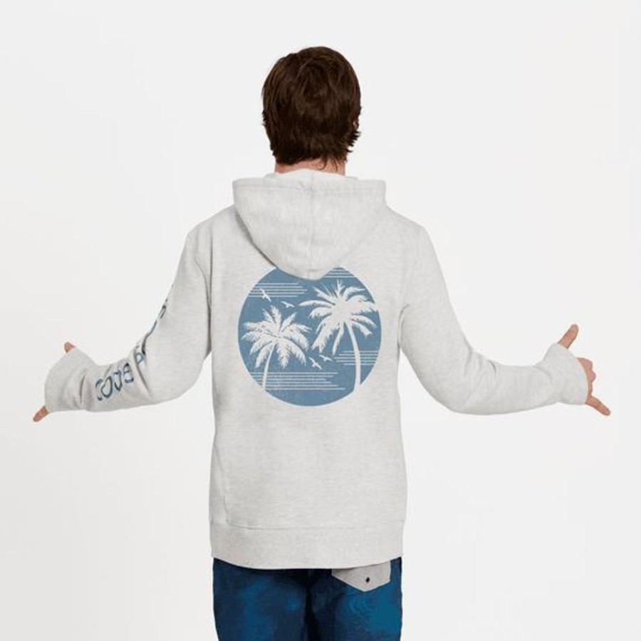 Men Life is Good Sweatshirts & Hoodies | Men'S Retro Palms Sun Simply True Fleece Hoodie Light Heather Gray