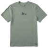 Men Life is Good Graphic Tees | Men'S Vintage Jake & Rocket Hike Crusher Tee Moss Green