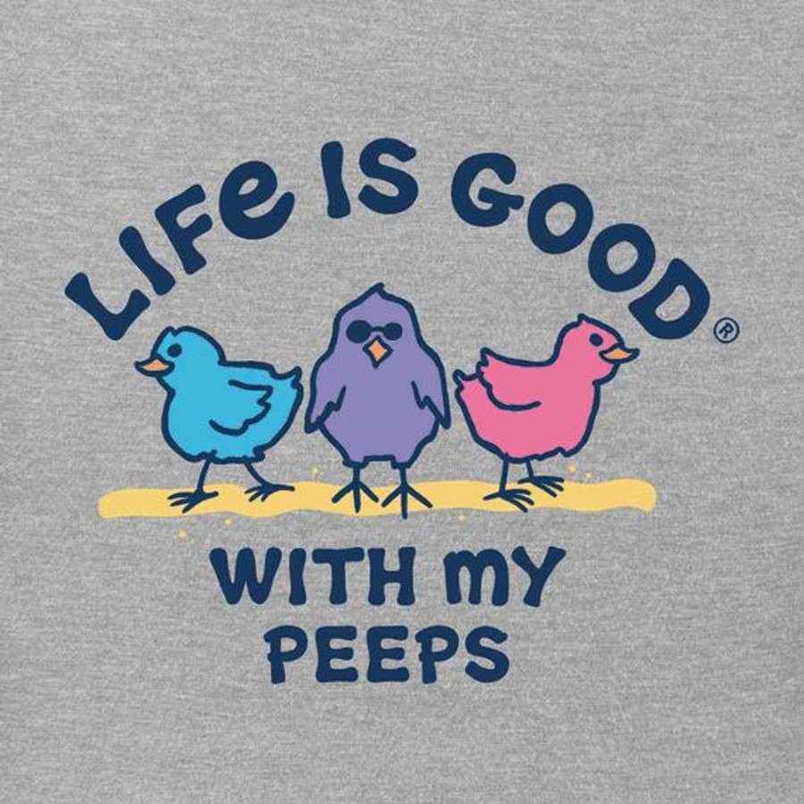 Kids Life is Good Graphic Tees | Kids Lig With My Peeps Crusher Tee Heather Gray