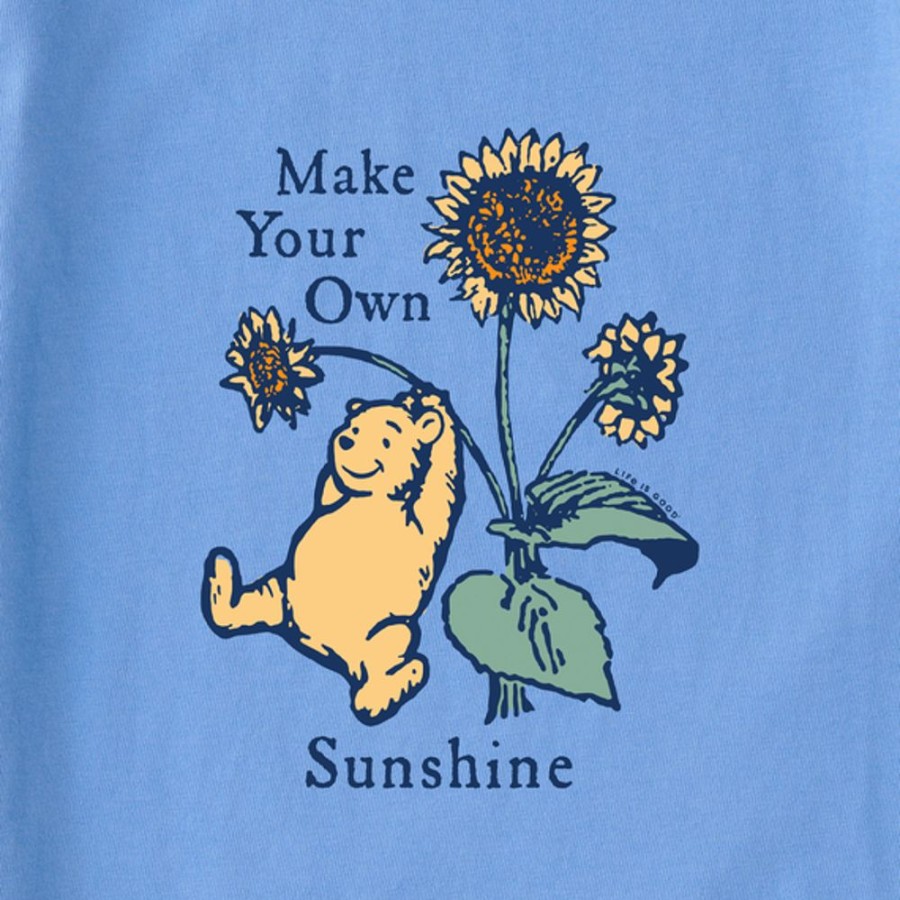 Women Life is Good Sweatshirts & Hoodies | Women'S Winnie Make Your Own Sunshine Simply True Fleece Crew Cornflower Blue