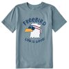 Kids Life is Good Graphic Tees | Kids Freebird Cool Eagle Crusher Tee Smoky Blue