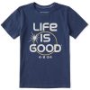 Kids Life is Good Graphic Tees | Kids Crafty Solar Eclipse Lig 4.8.24 Crusher Tee Darkest Blue