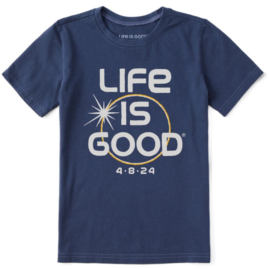 Kids Life is Good Graphic Tees | Kids Crafty Solar Eclipse Lig 4.8.24 Crusher Tee Darkest Blue