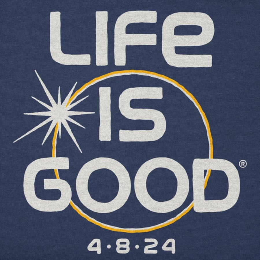 Kids Life is Good Graphic Tees | Kids Crafty Solar Eclipse Lig 4.8.24 Crusher Tee Darkest Blue