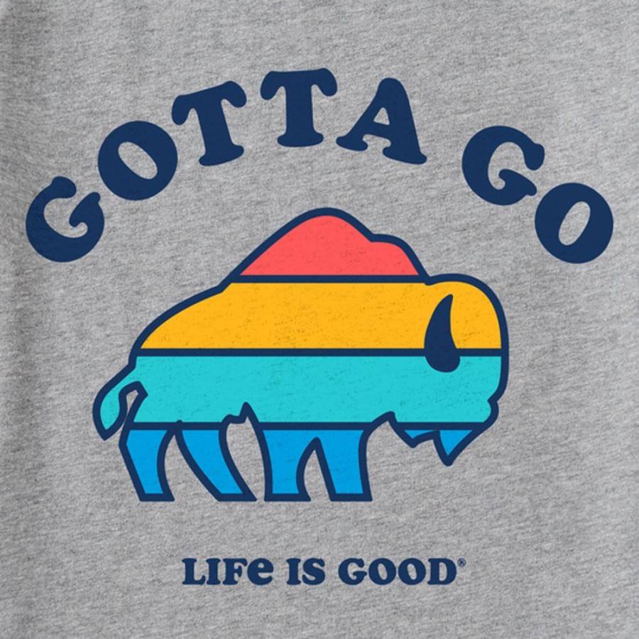 Kids Life is Good Graphic Tees | Kids Clean Gotta Go Buffalo Crusher Tee Heather Gray