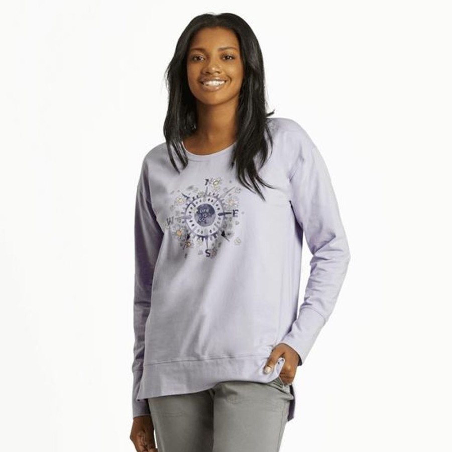 Women Life is Good Sweatshirts & Hoodies | Women'S Beauty In All Directions Crusher-Flex Tunic Lilac Purple