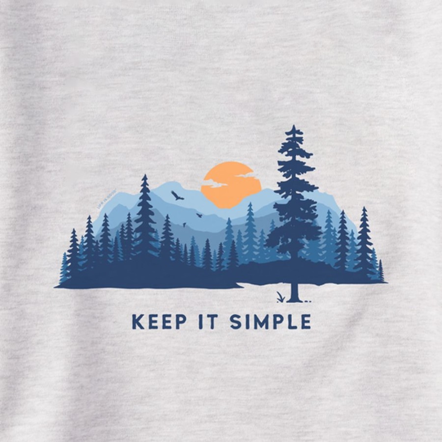 Men Life is Good Sweatshirts & Hoodies | Men'S Keep It Simple Evergreen Silo Simply True Fleece Crew Light Heather Gray