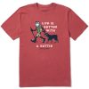 Men Life is Good Graphic Tees | Men'S Vintage Better With An Rottie Jake Short Sleeve Tee Faded Red