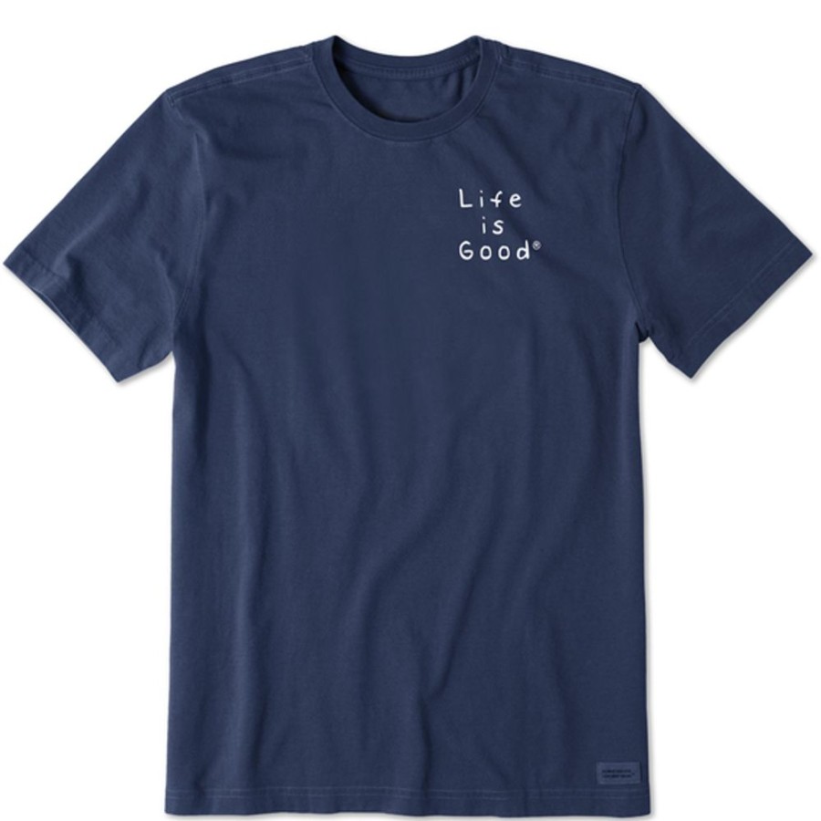 Men Life is Good Graphic Tees | Men'S Wordsmith Quirky Life Is Good Lc Crusher Tee Darkest Blue