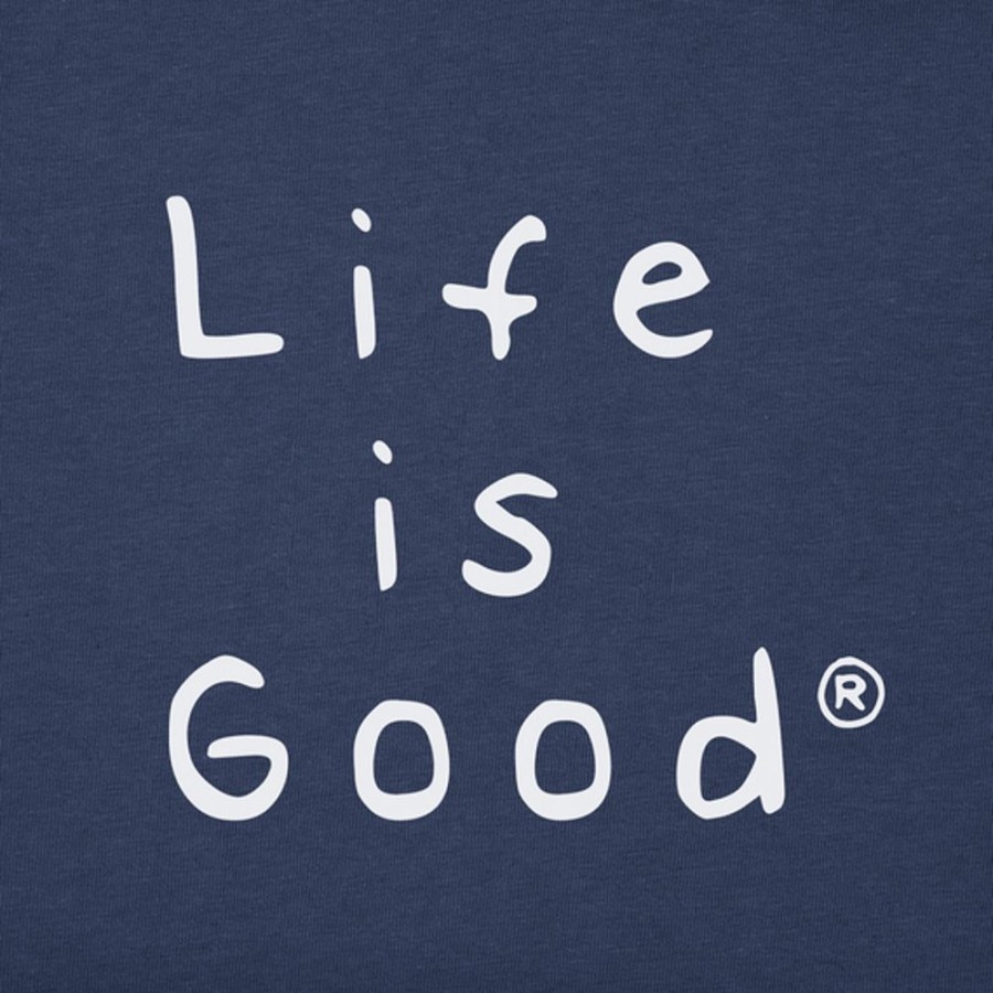 Men Life is Good Graphic Tees | Men'S Wordsmith Quirky Life Is Good Lc Crusher Tee Darkest Blue