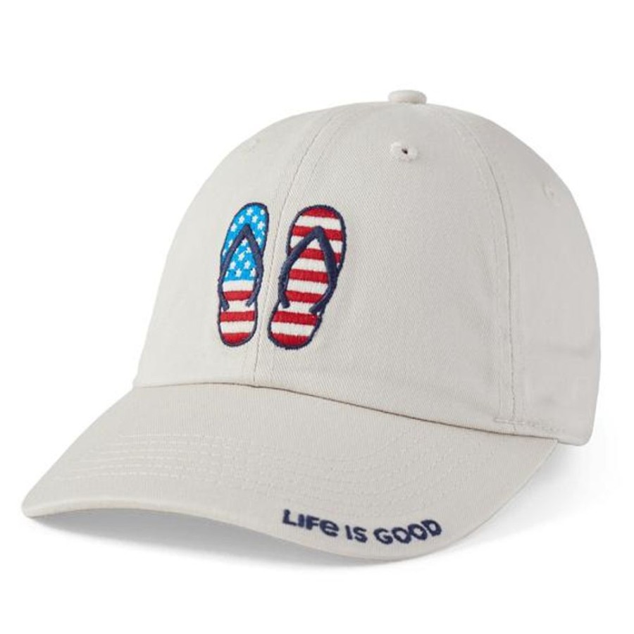 Women Life is Good Hats | Americana Flip Flops Chill Cap Bone