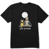 Men Life is Good Graphic Tees | Men'S Jake And Rocket Moon Tie Dye Crusher Tee Jet Black