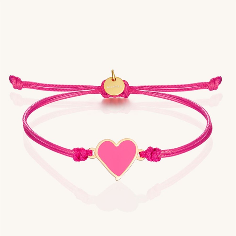 Women MantraBand Jewelry | Mantraband Heart Thread Bracelet Pink