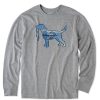 Men Life is Good Graphic Tees | Men'S Macro Micro Dogscape Long Sleeve Crusher Tee Heather Gray