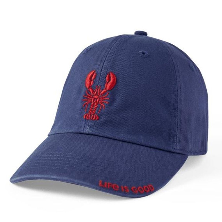 Women Life is Good Hats | Tribal Lobster Chill Cap Darkest Blue