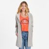 Women Life is Good Sweatshirts & Hoodies | Women'S Good Vibes Wordmark Beyond Hip French Terry Tunic Light Heather Gray