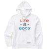 Women Life is Good Sweatshirts & Hoodies | Women'S Life Is Good Usa Simply True Fleece Hoodie Cloud White