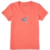 Women Life is Good Graphic Tees | Women'S Alright Bird Short Sleeve Vee Mango Orange