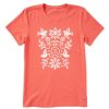 Women Life is Good Graphic Tees | Women'S Folk Art Garden Short Sleeve Tee Mango Orange