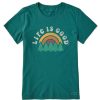 Women Life is Good Graphic Tees | Women'S Rainbow Forest Short Sleeve Tee Spruce Green