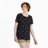 Women Life is Good Graphic Tees | Women'S Daisy Dot Pattern Crusher-Lite Easy Tee Jet Black