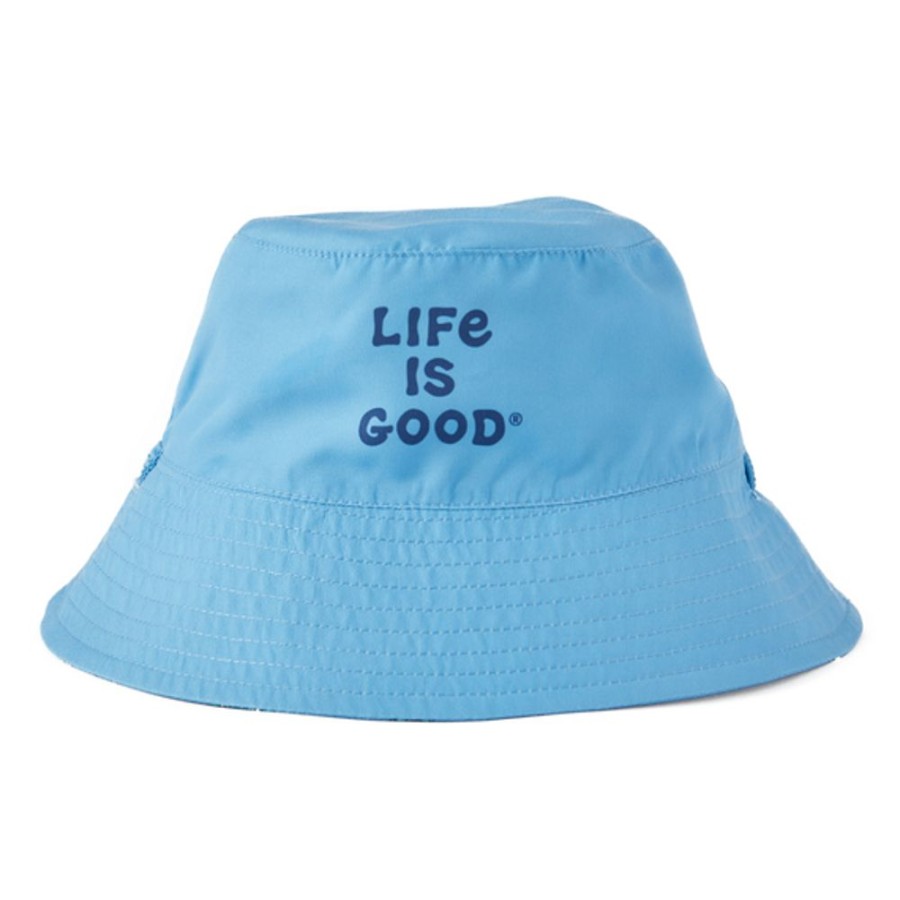 Women Life is Good Hats | Kids Peace Turtle Pattern Made In The Shade Bucket Hat Cool Blue