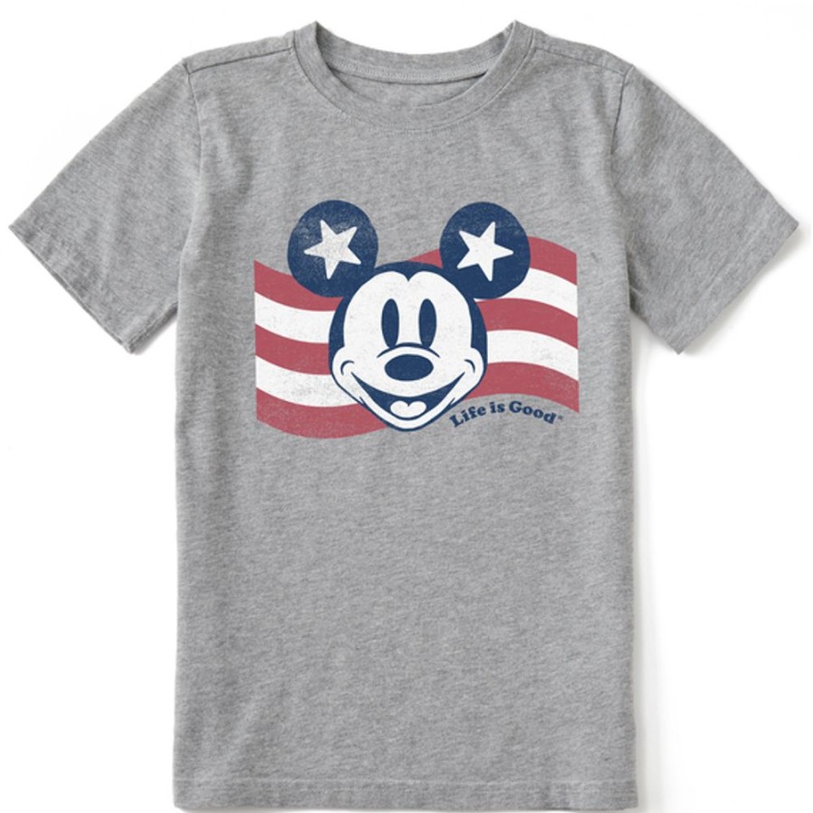 Kids Life is Good Graphic Tees | Kids Clean Willie Flag Crusher Tee Heather Gray