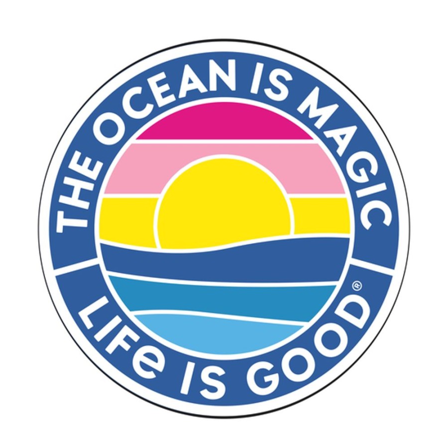 Home Life is Good Stickers & Magnets | The Ocean Is Magic Coin 4" Circle Sticker Cornflower Blue